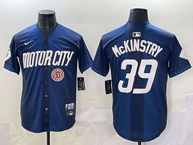 Men 2025 Detroit Tigers 39 Mckinstry Blue City Edition Nike MLB Jersey style 6